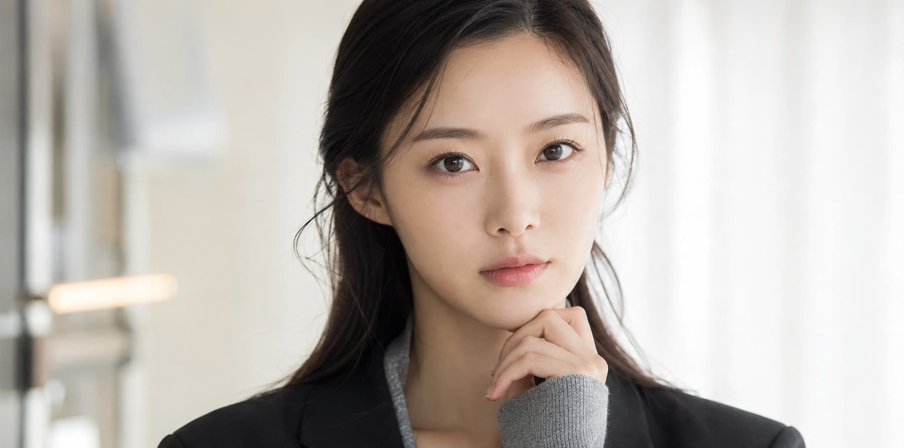 정면을 응시하는 여성