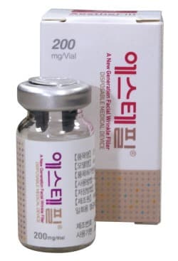 에스테필 제품 - 200mg/Vial 앰플과 패키지