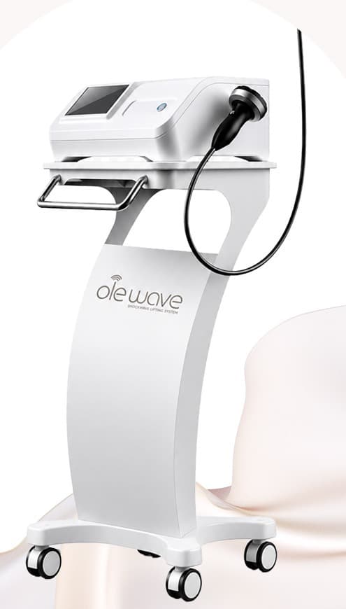 올레웨이브(OLE WAVE) 비침습 체외충격파 리프팅 장비 본체와 핸드피스